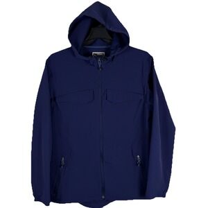 Duluth Trading Co Mens L Flexpedition Hooded Jacket Outdoor Hiking‎ Navy Blue
